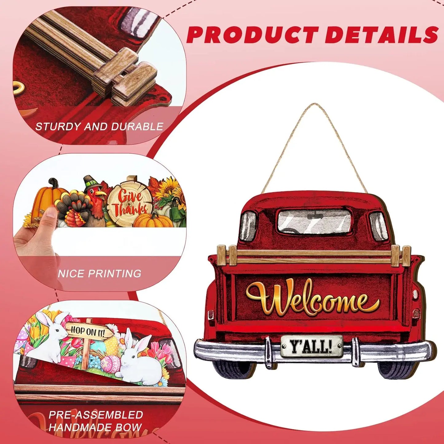 Hign Concerned Interchangeable Welcome Truck Sign Wooden