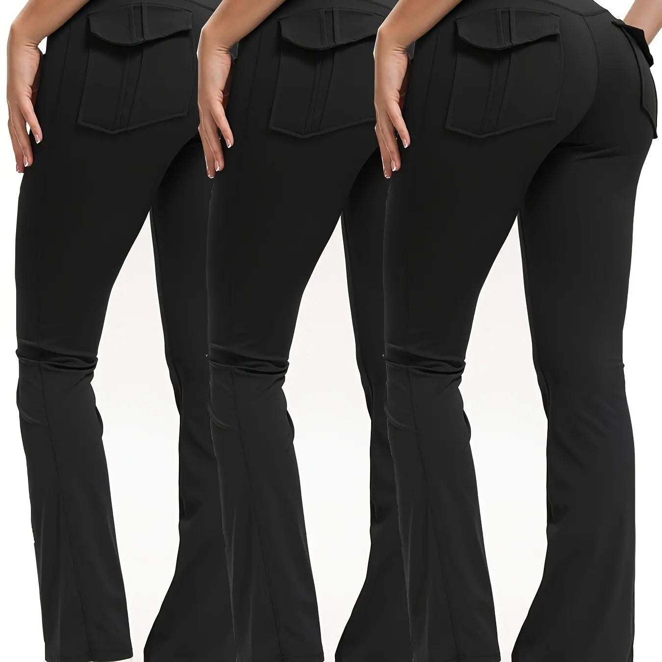 Heart and Home Shop 3 Pack Bootcut Yoga Pants With Pockets
