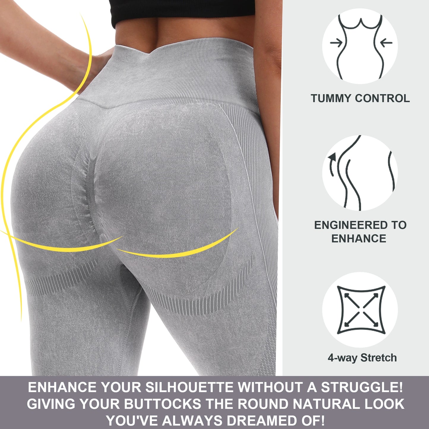 Heart And Home Shop Butt Lifting Seamless Yoga Leggings
