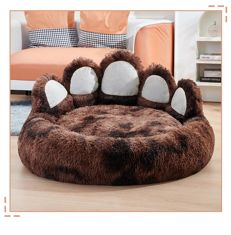 Cozy Paw Shape Dog Bed Warm Thickened Cushion Breathable Fluffy Mat for Deep Sleeping Pet Comfort - Dog Beds/Mats