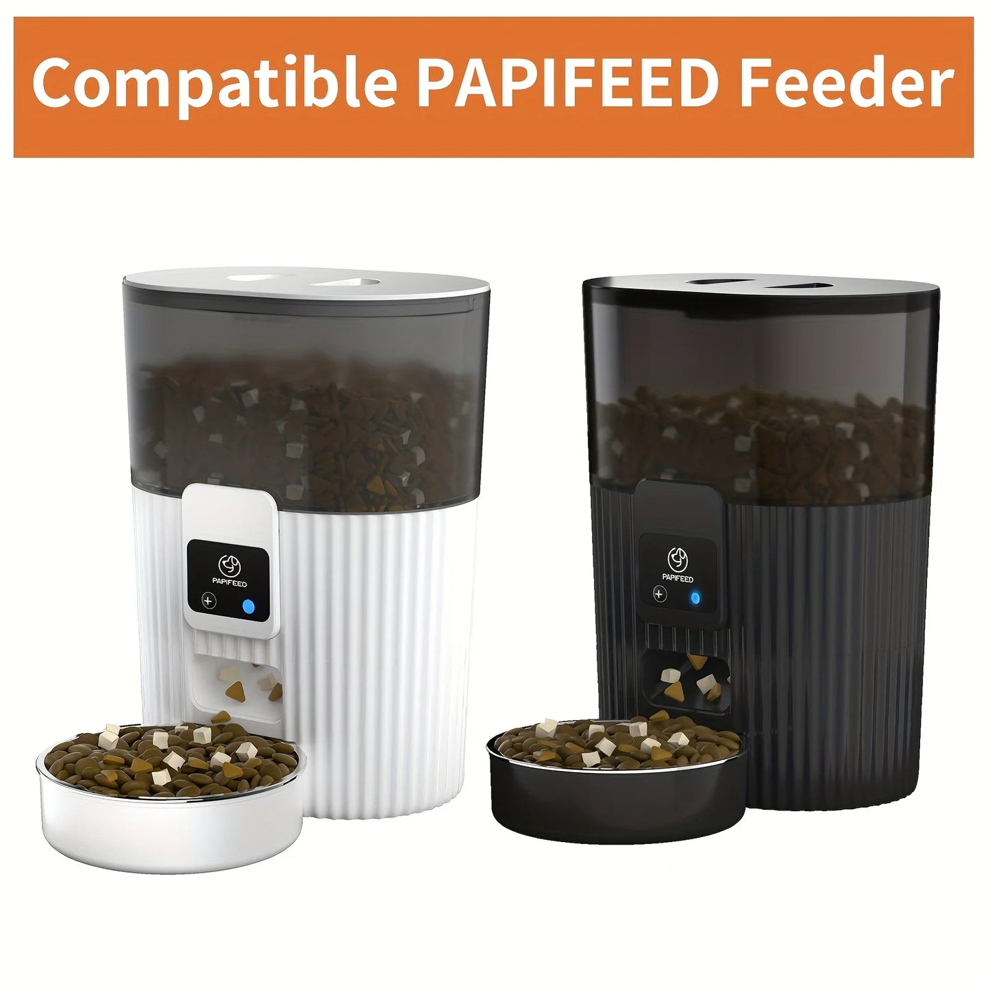 PAPIFEED Smart Automatic Pet Feeder WiFi Remote Controlled Cat Food Dispenser with LCD Display Dog Feeder 50g-2000g Capacity