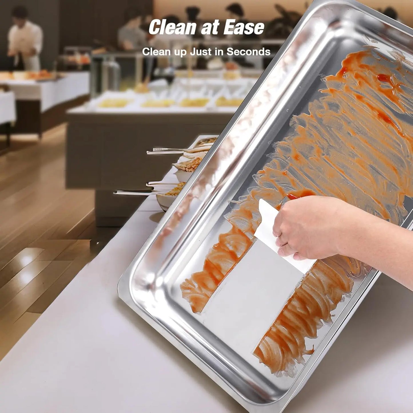 8QT Chafing Dish Buffet Set Stainless Steel Food Warmer Kit with Lids & Holders 2/4/6 Pack for Restaurant Catering Parties Weddings