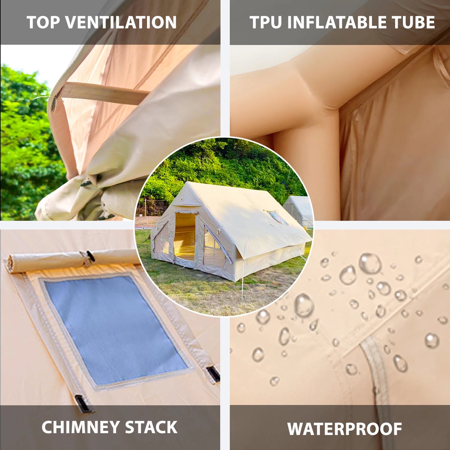 Large Inflatable Tents for Camping With Hand Pump Easy Setup Portable Waterproof Camping Tent