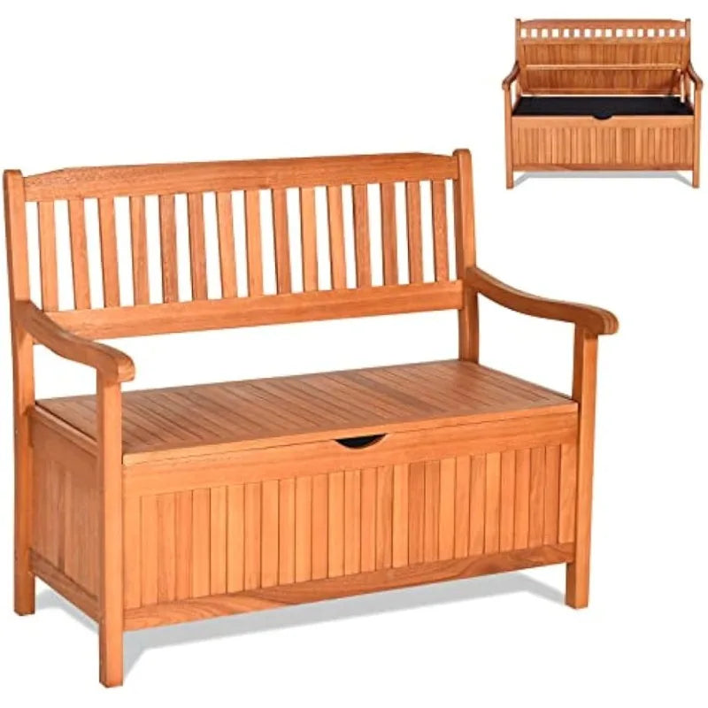 Hign-concerned Wooden Outdoor Storage Bench With Seating