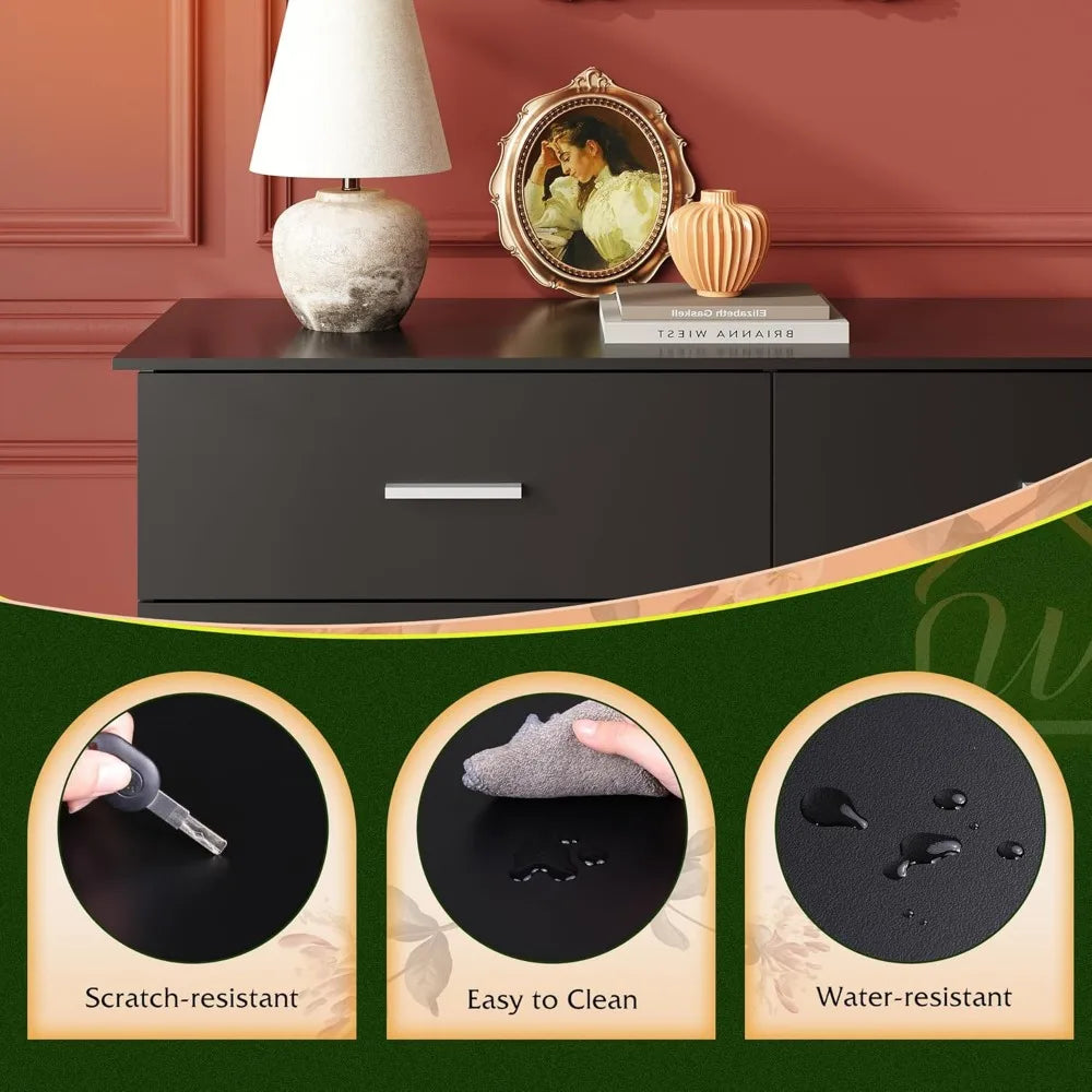 Oak Wood Dresser Six Drawer Minimalist Bedroom Storage