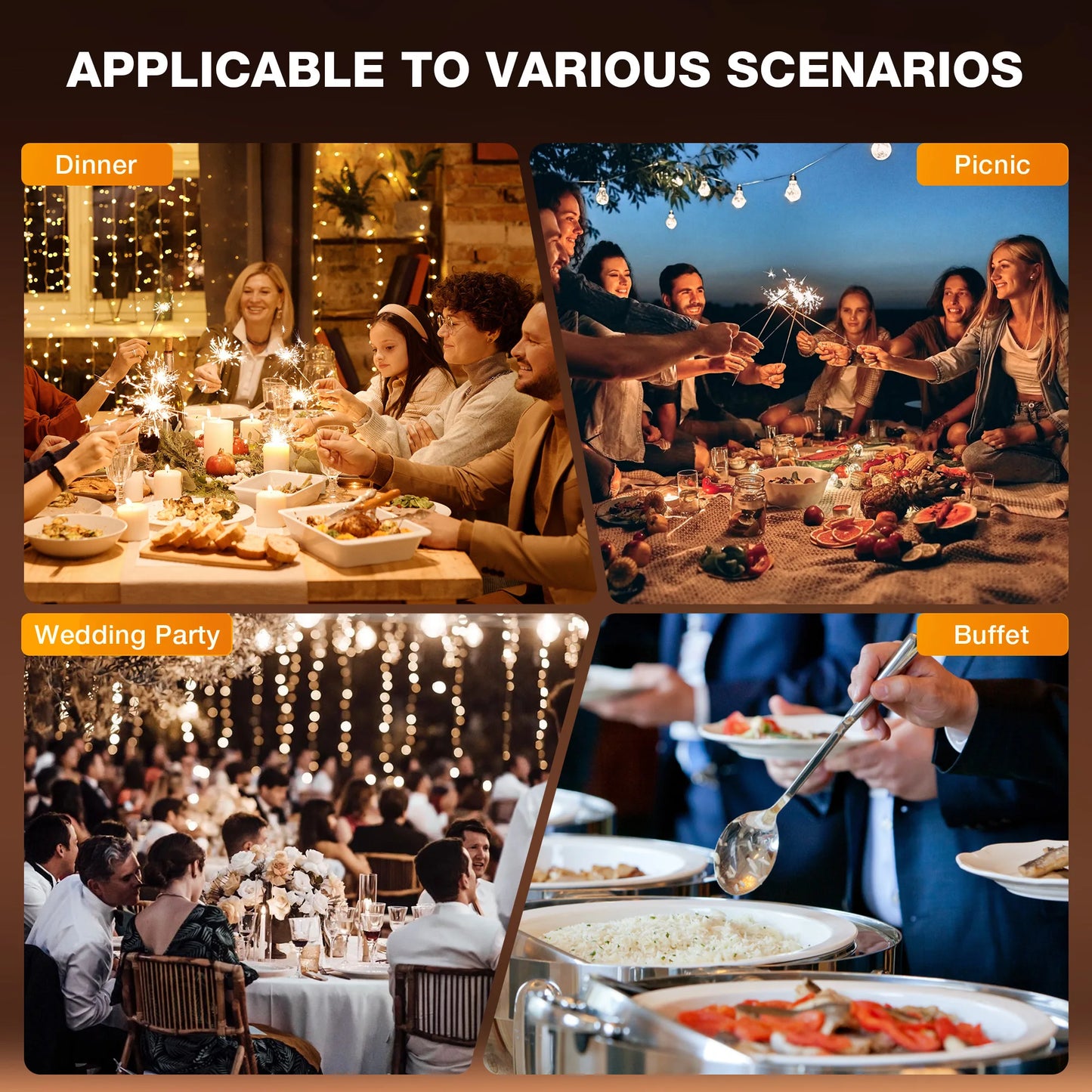 round Chafing Dish Warmer Container Set with Stainless Steel Lid for Party Catering Hotel Buffet Food Warm Pan 1/2/4/6 Pack Options