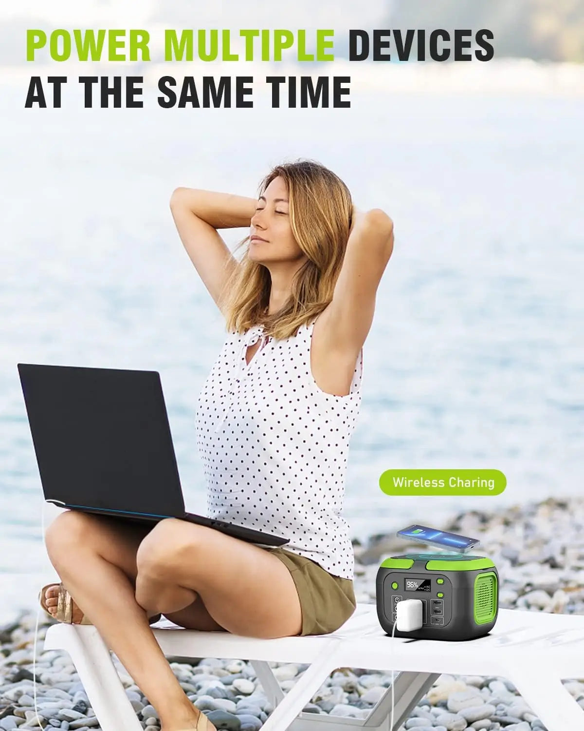 200W Portable Power Station 155Wh Solar Generator 42000mAh Power Bank with AC Outlet 110V DC USB QC3 0 for Outdoor Camping and RV