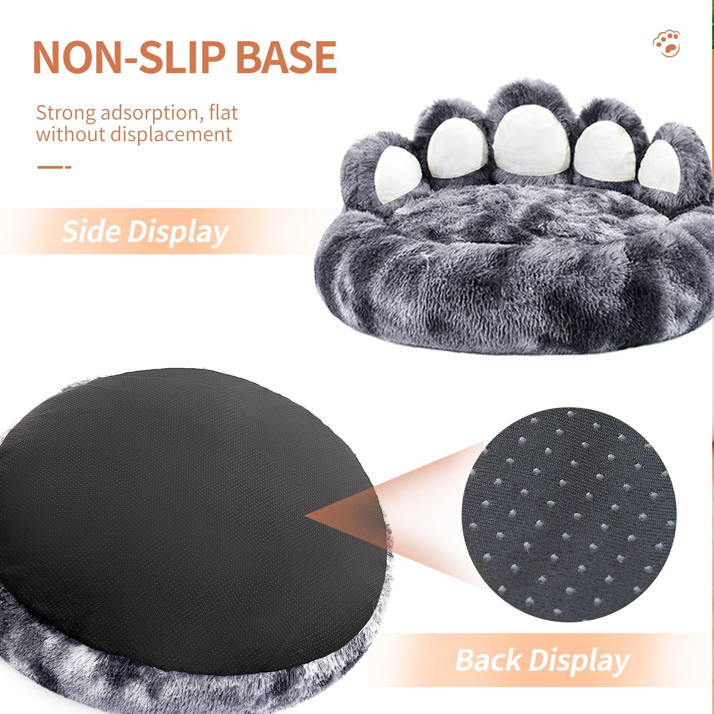 Cozy Paw Shape Dog Bed Warm Thickened Cushion Breathable Fluffy Mat for Deep Sleeping Pet Comfort - Dog Beds/Mats