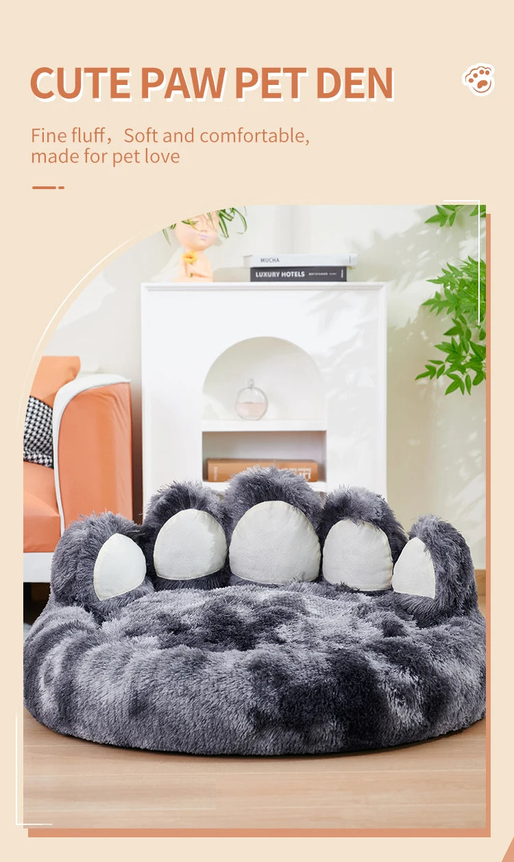 Cozy Paw Shape Dog Bed Warm Thickened Cushion Breathable Fluffy Mat for Deep Sleeping Pet Comfort - Dog Beds/Mats