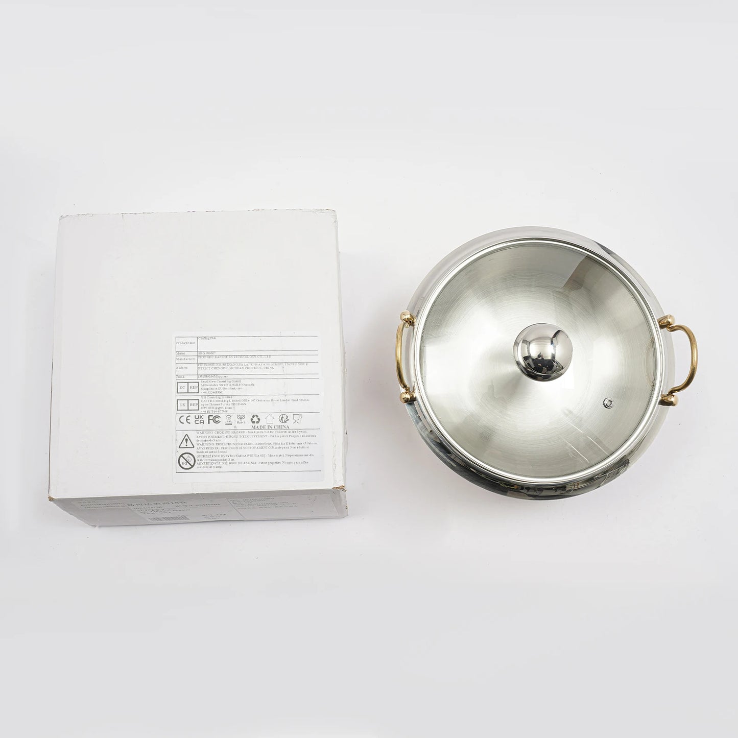 24cm round Stainless Steel Chafing Dish with Lid for Wedding BBQ Party Decoration Kitchen Essential Aluminum Alloy Pot