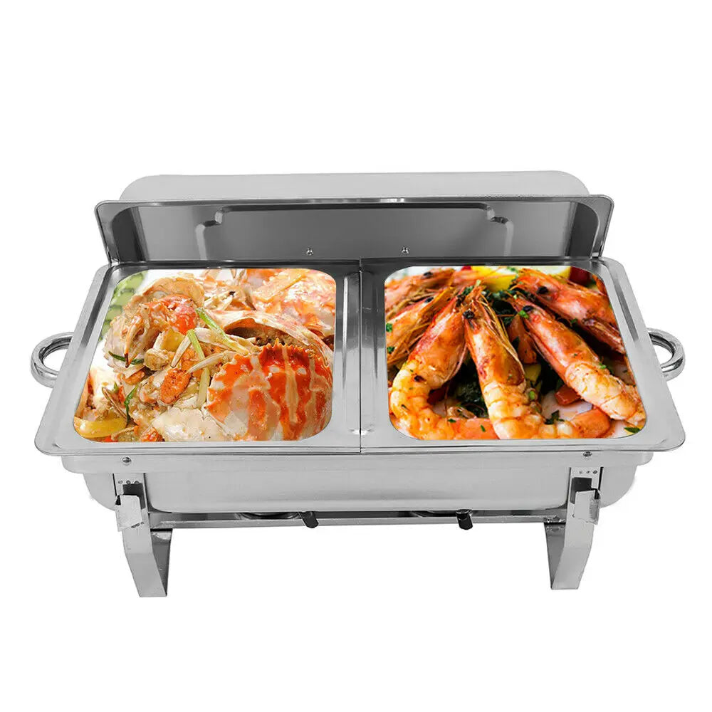 7.5L Stainless Steel Professional Chafing Dish Food Warmer Warming Container Set for Party Buffet Cater Food Warmer