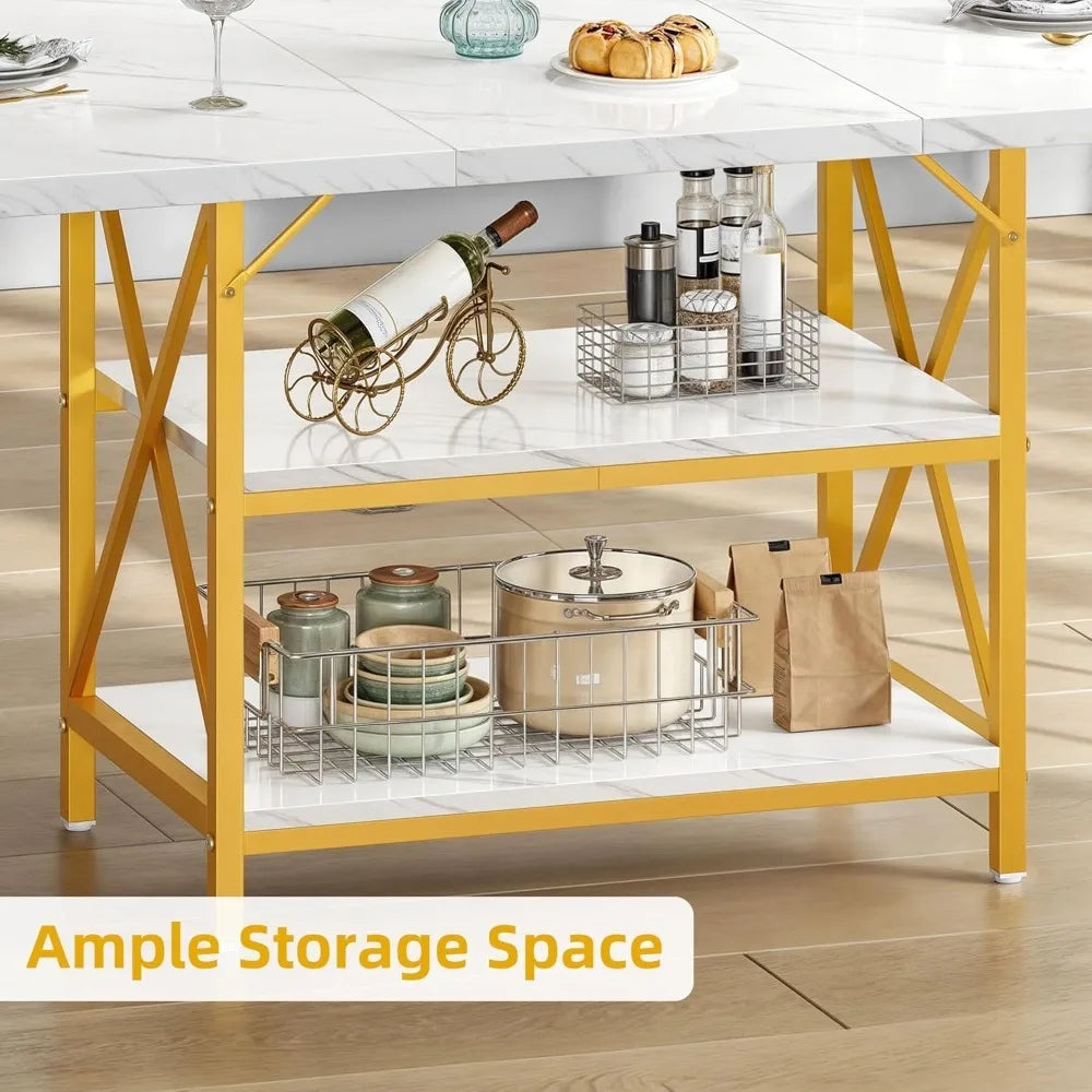 dwvo dining room table 47 inch rectangle dining table for 4 people modern kitchen table white marble