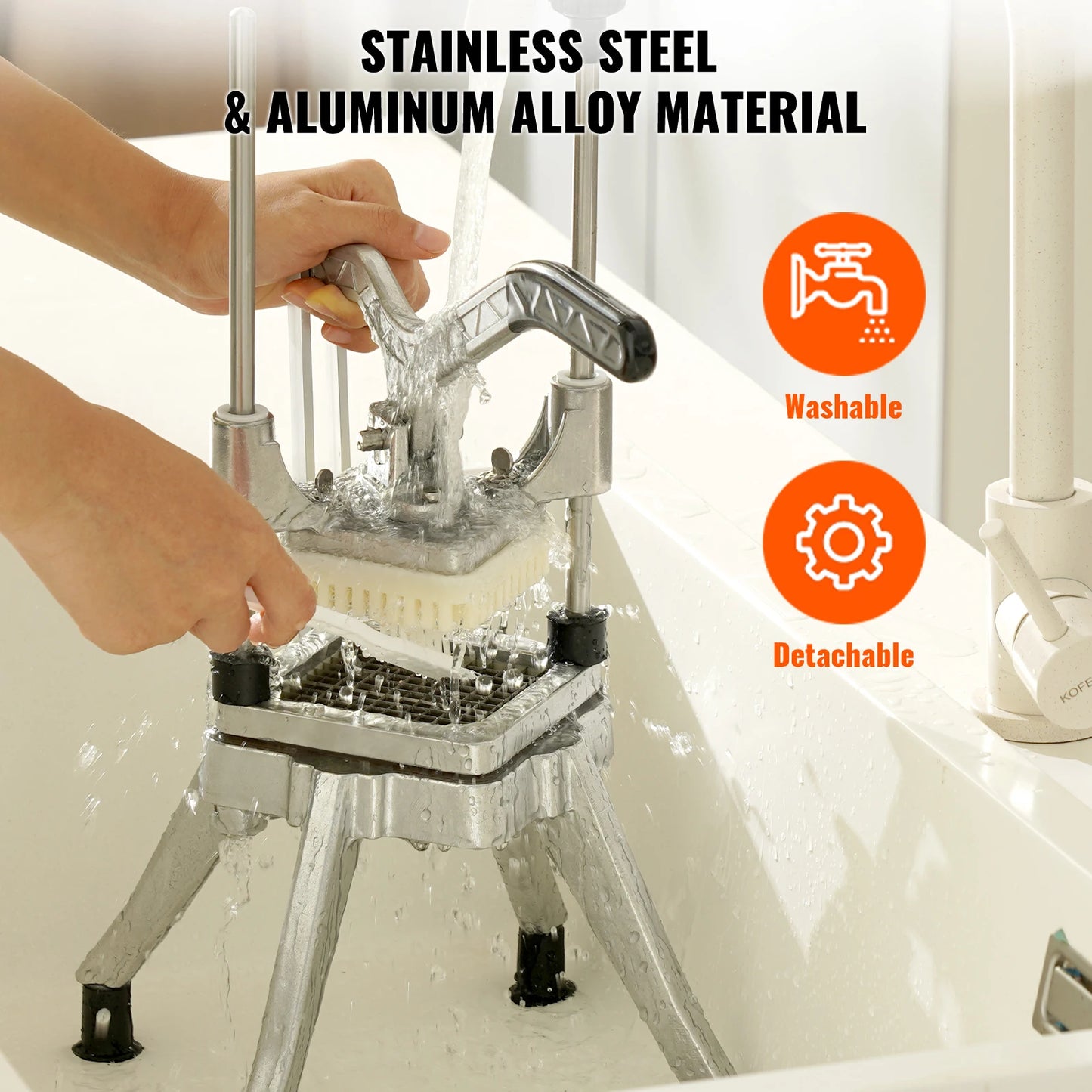 SucceBuy Commercial Vegetable and Fruit Heavy Duty Dicer and Cutter Stainless Steel Onion and French Fry Slicer