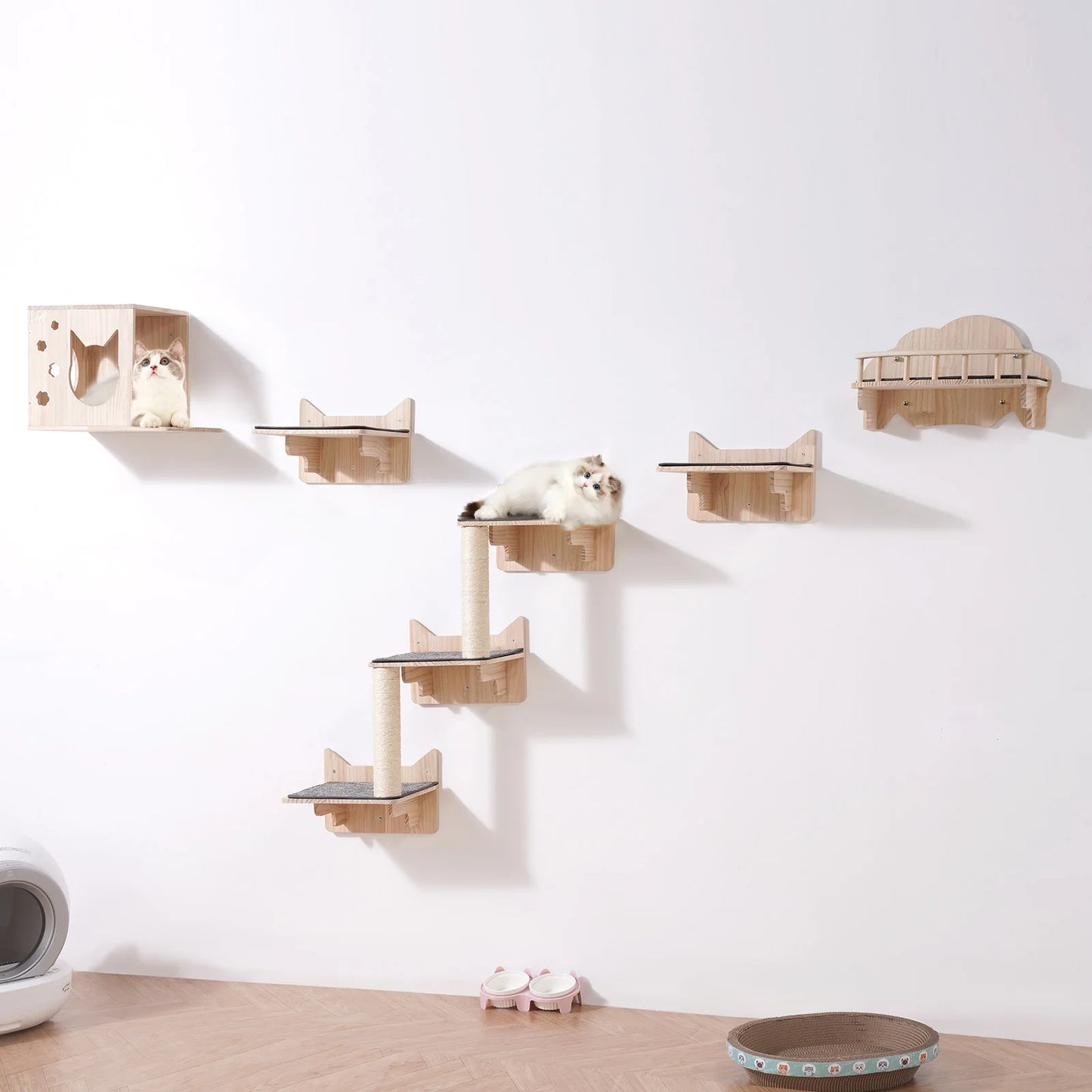 VEVOR Wall Mounted Cat Shelves Cat Floating Furniture Set
