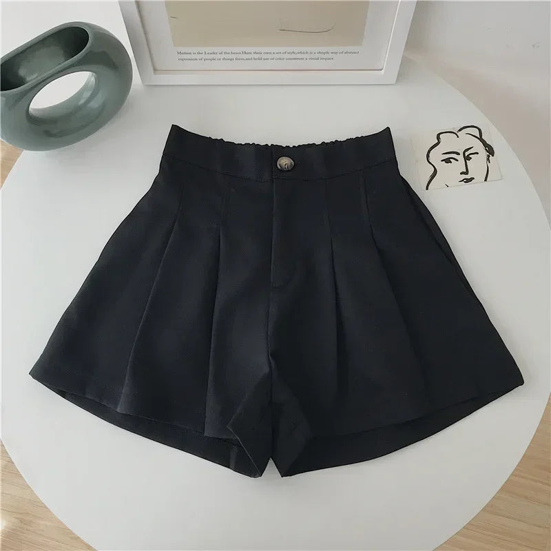 Casual White Women's Shorts 2024 New Summer Thin High-waisted Slimming A- line Wide-legged Hot Pants Petite Size