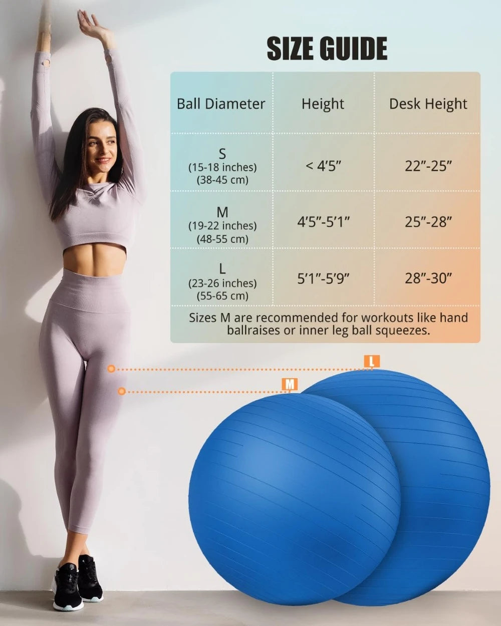 Yoga Ball Workout Ball, Explosion-Proof Stability Ball