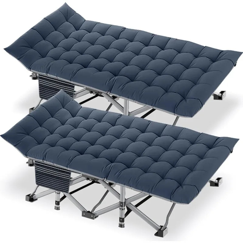 DoCred Folding Camping Cot with Mattress, 2 Pack Heavy Duty Cot