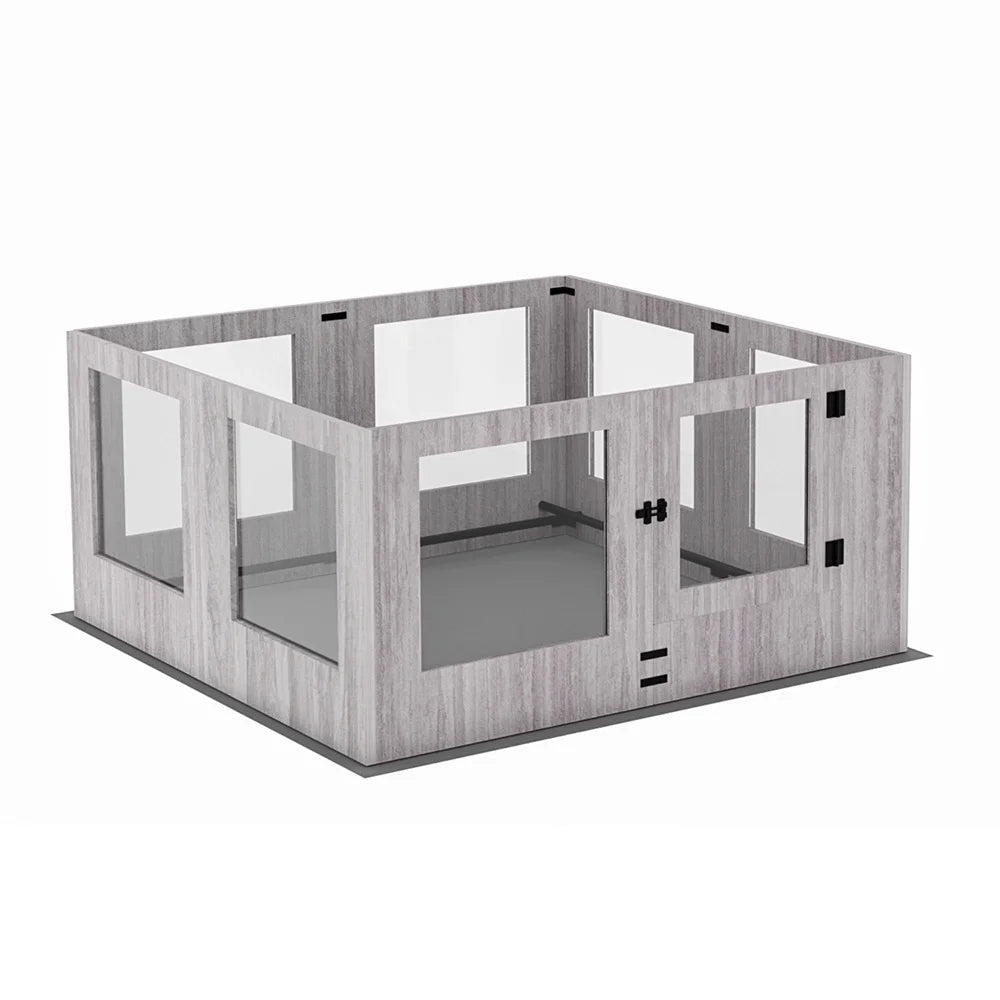 Heavy Duty Tempered Glass Dog Whelping Box Indoor Pet Playpen Kennel Cage with Waterproof Mat Training Enclosure Fence for Puppies