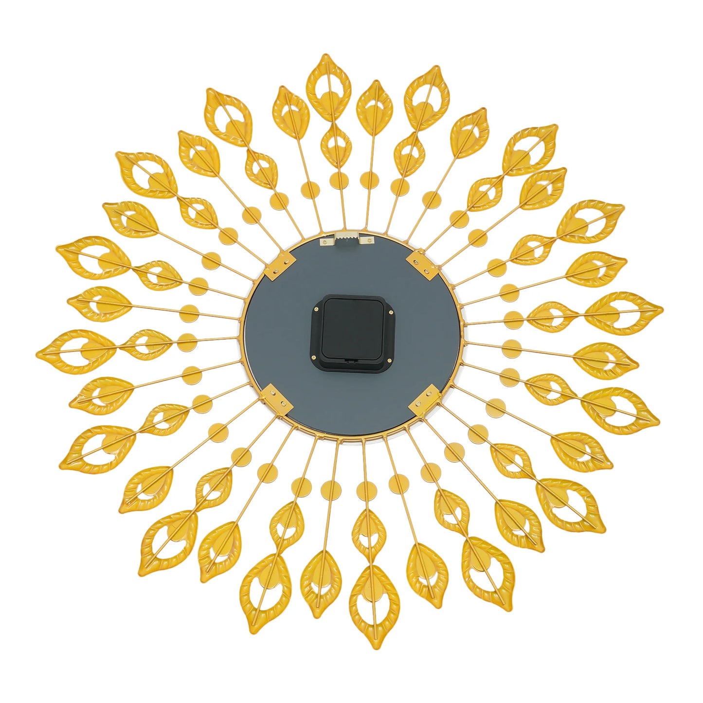 Peacock Feather Decorative Wall Clock Quartz Movement Quiet Home Office Decor Timepiece