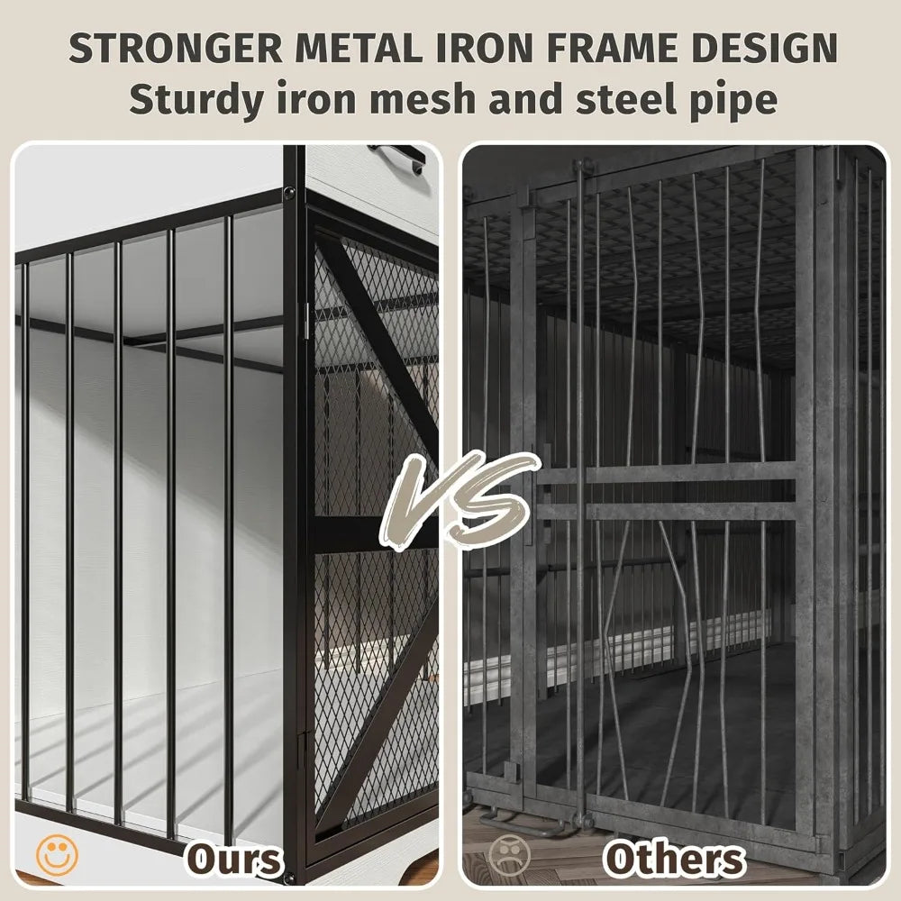 Dog Crate Furniture Heavy Duty Wooden TV Stand with 2 Drawers