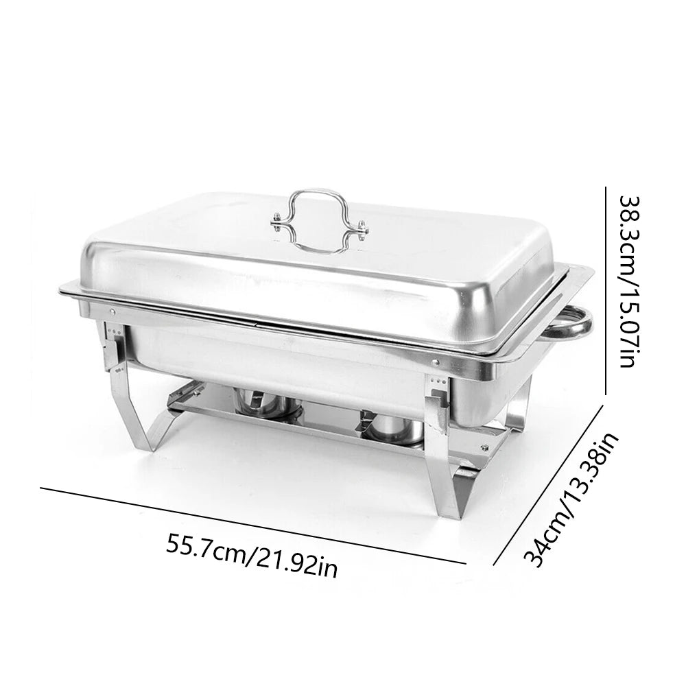 7.5L Stainless Steel Professional Chafing Dish Food Warmer Warming Container Set for Party Buffet Cater Food Warmer