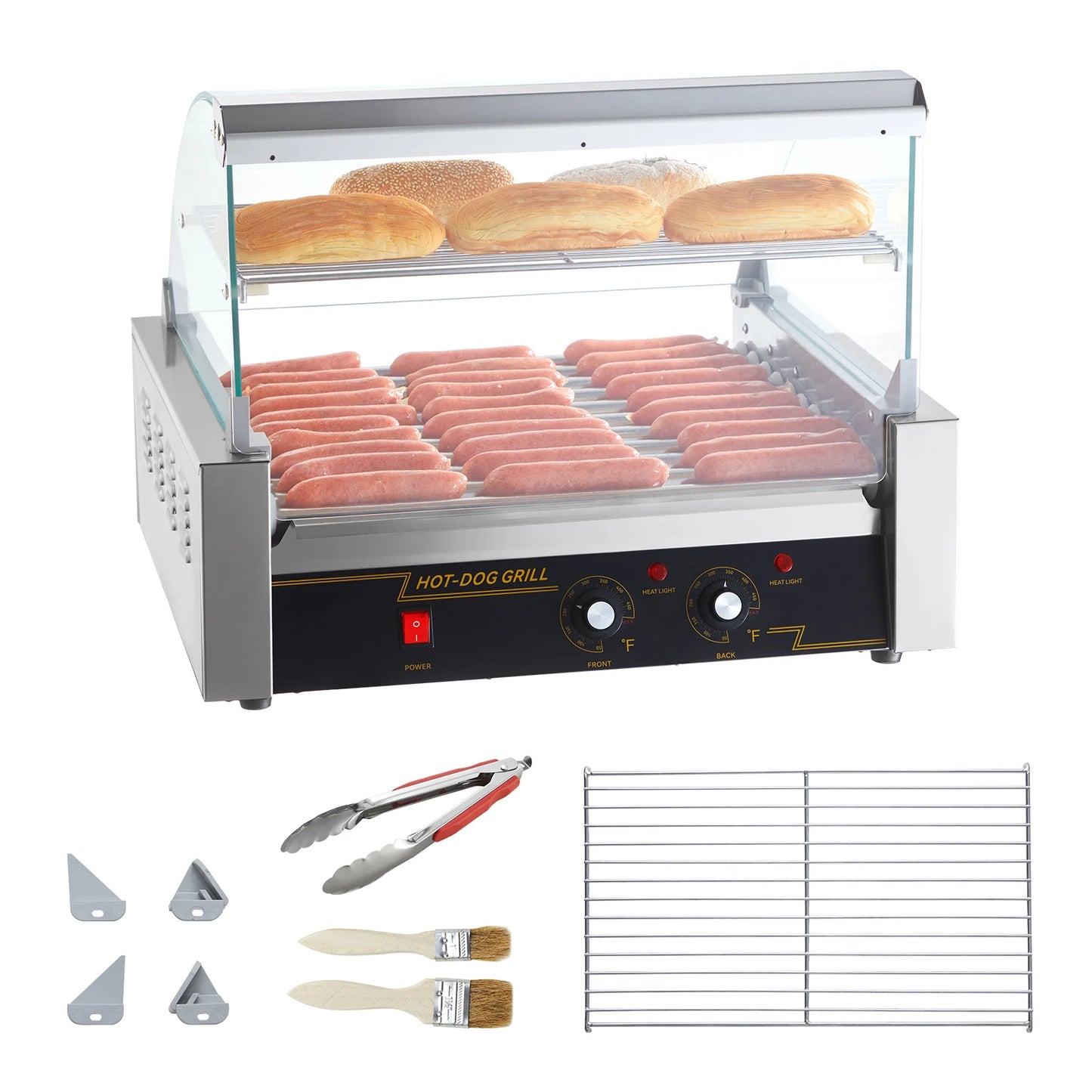 VEVOR Electric Sausage Maker Hot Dog Roller Grill Machine 5 Rods 7 Rods 11 Rods for Camping Party Home Use 110V Commercial Barbecue Appliance