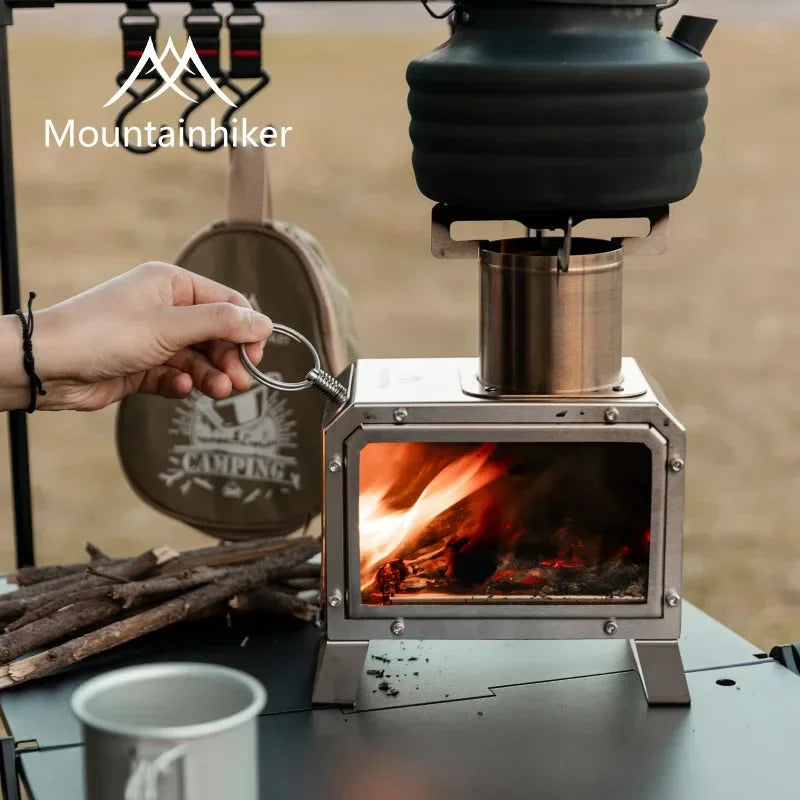 MOUNTAINHIKER Portable Firewood Square Stove for Camping