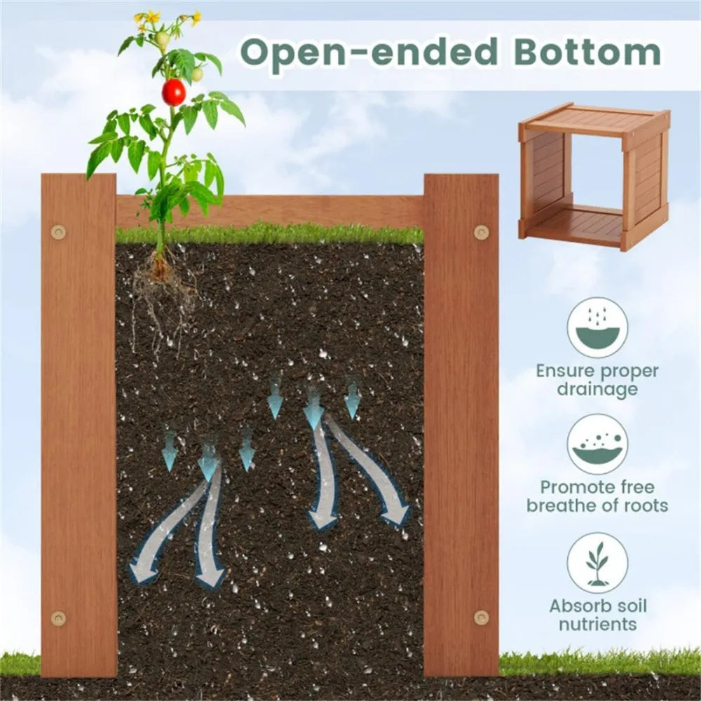 Wooden Bench with Planter Box Outdoor Garden Seat Durable Weatherproof Teak Oil Finish Deep Planters Detachable Bench 330 lbs.