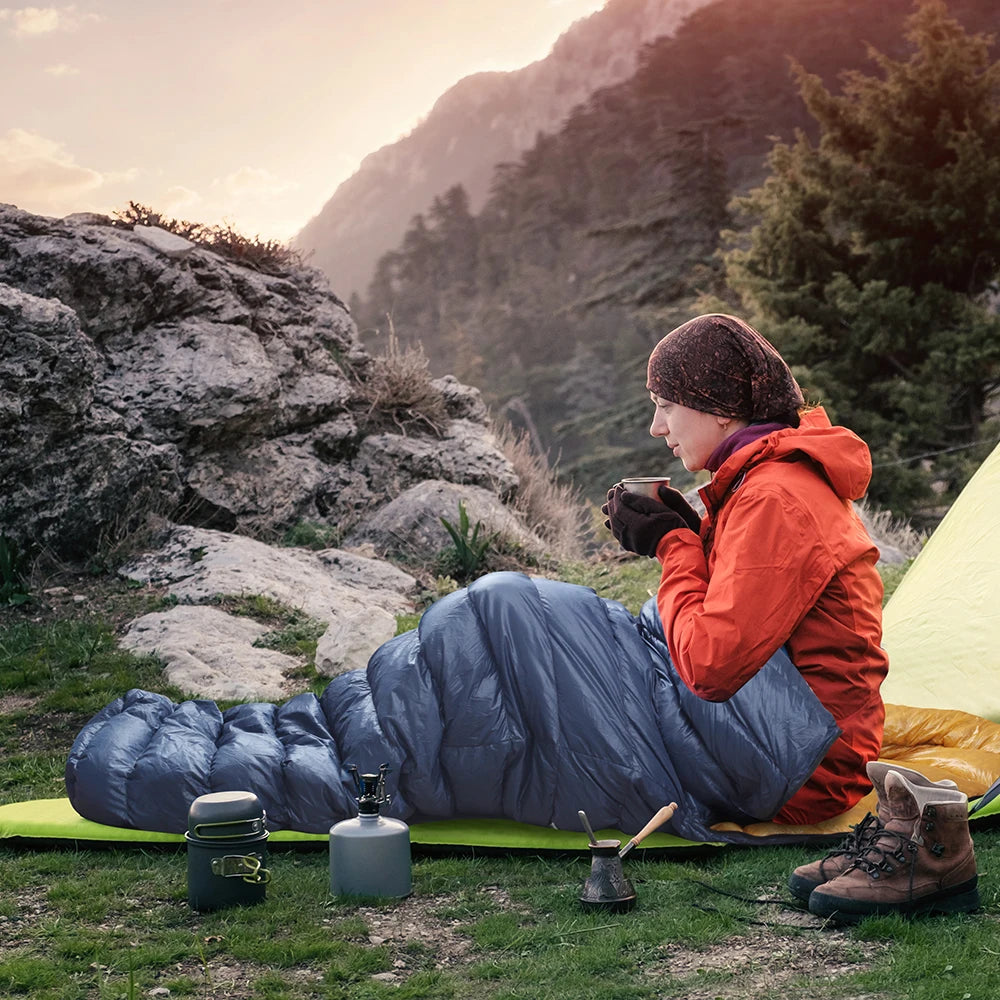 Kamperbox Ultralight Down Sleeping Bag UL250 for Camping Outdoor Adult Duck Down Filled Mummy Style 3 Season Spring Autumn Winter