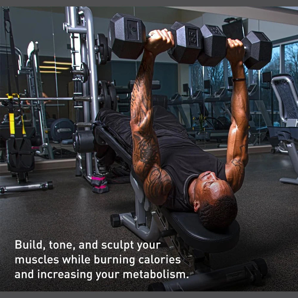 30LB Rubber Coated Solid Cast Iron Dumbbell with Contoured Chrome Handle for Home Gym Strength Training