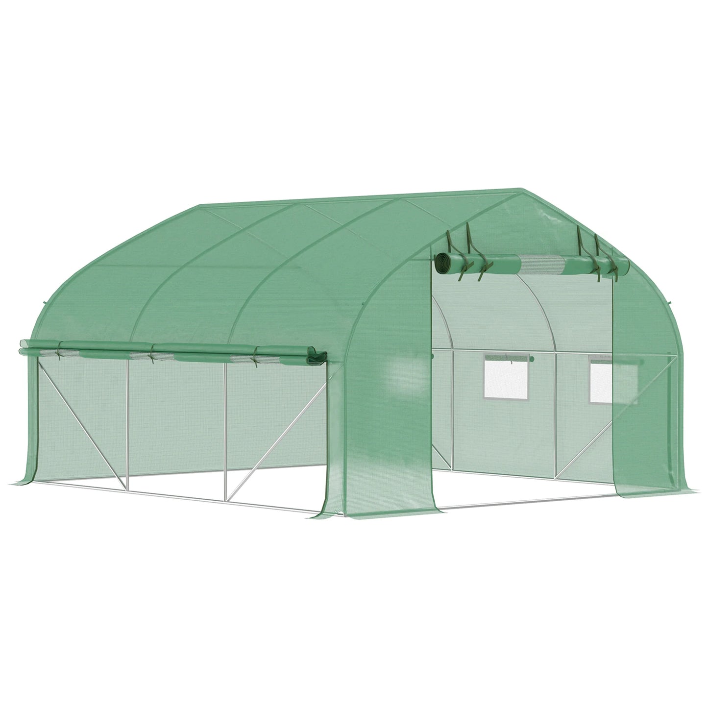 Outsunny Tunnel Greenhouse Portable Waterproof Mesh Door