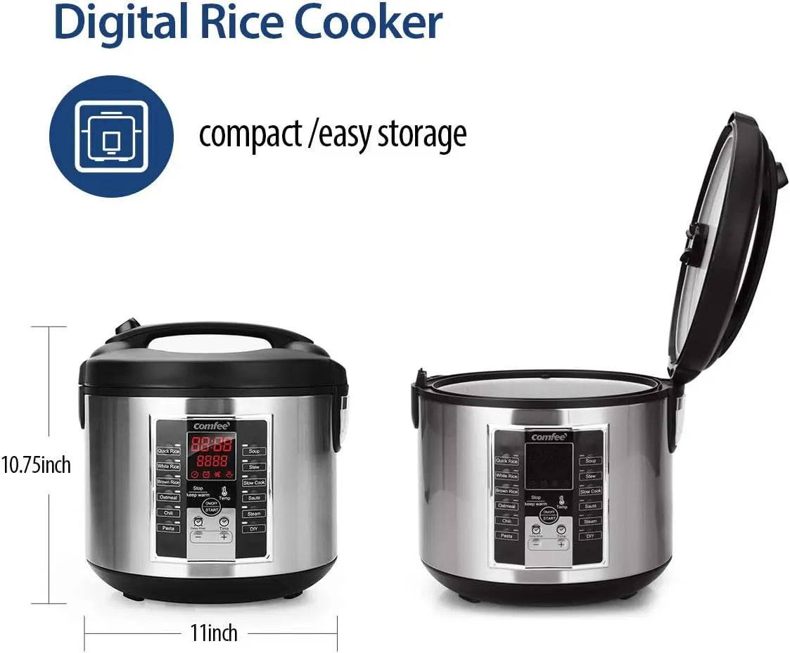 12 Digital Cooking Programs Rice Cooker Slow Cooker Steamer Sauté 5.2Qt Large Capacity Multi Cooker with Ceramic Lid