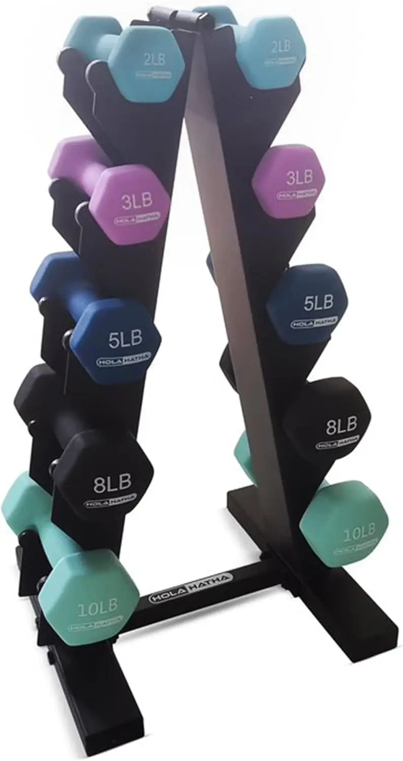 Neoprene Dumbbell Free Hand Weight Set with Rack for Home Exercise and Muscle Toning