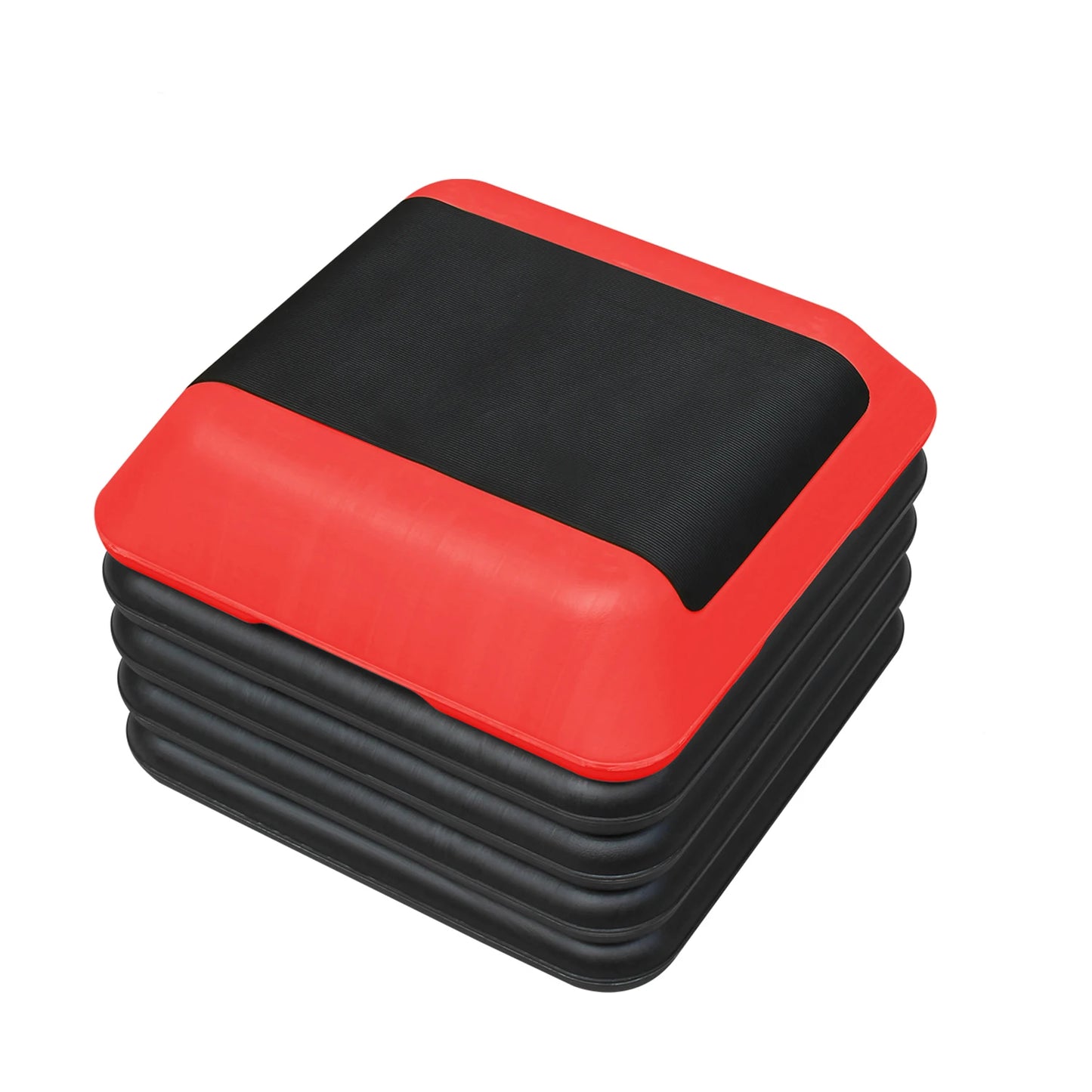 Adjustable 16"x16" Aerobic Step Platform with 4 Height Risers for Home Gym Exercise Fitness Workout