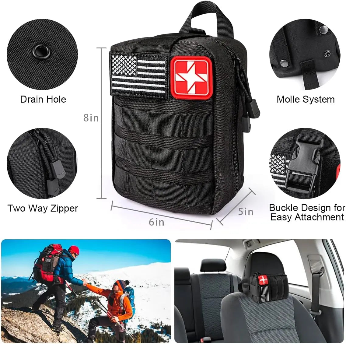 222 Piece Emergency Survival Kit with First Aid and Portable Bag for Outdoor Camping and Hunting