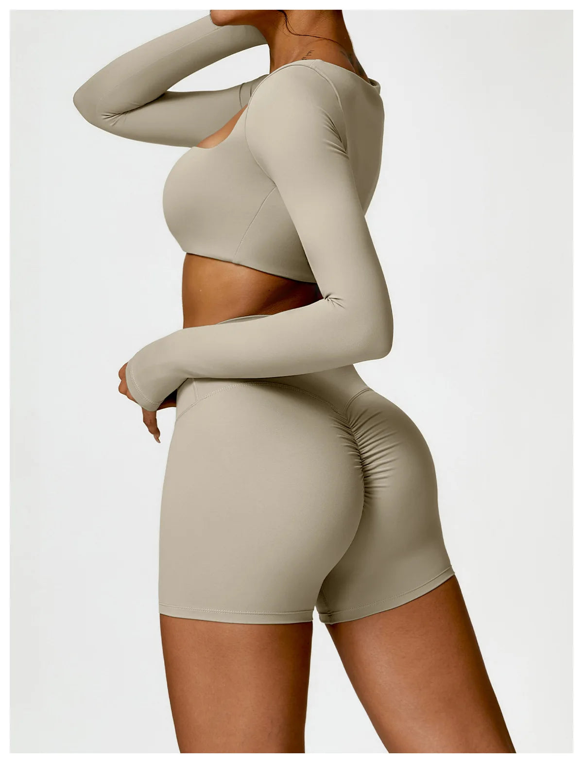 CTENKEVET Women Long Sleeve Yoga Set Quick Dry 2 Piece