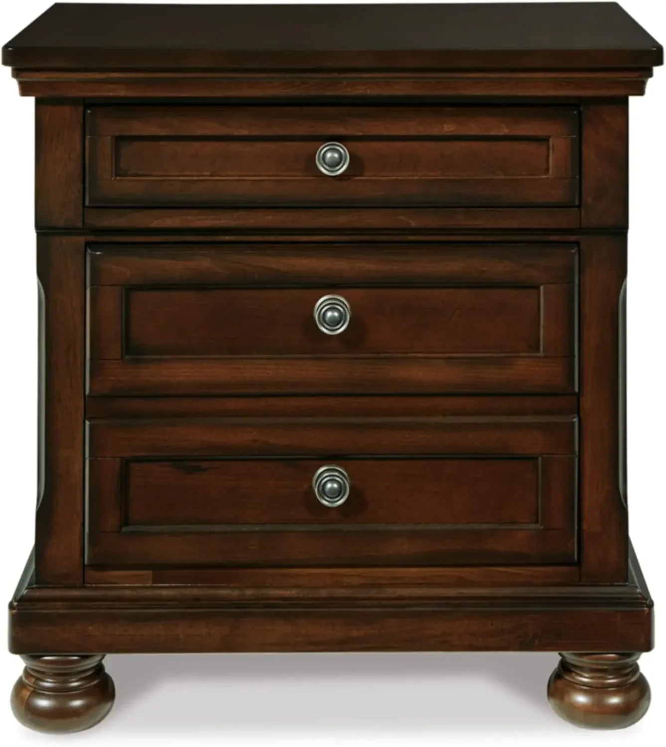Porter Classic 2 Drawer Nightstand with Dovetail and Ball-bearing Construction, 29.88" Tall, Dark Brown