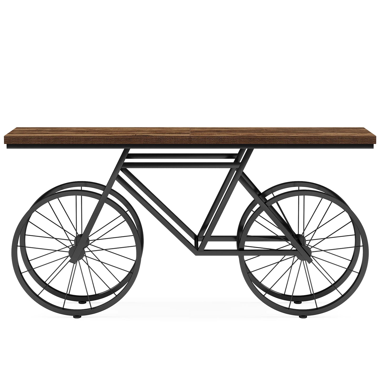 Tribesigns 70.9 Inch Extra Long Sofa Console Table with Metal Base Industrial Style Antique Finish for Living Room