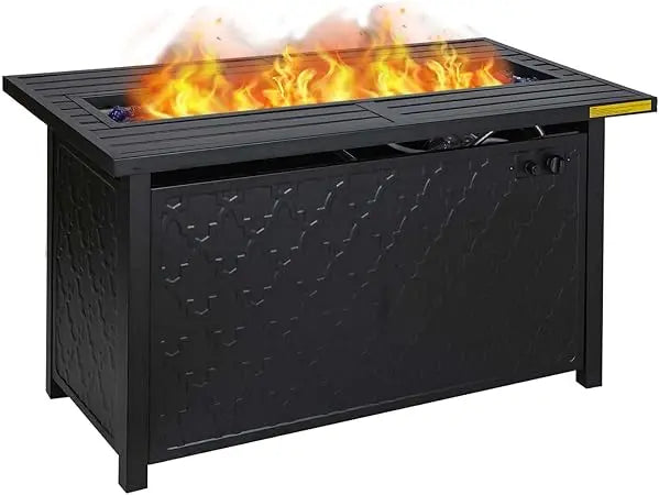 45 Inch Square Gas Fire Pit Table 50,000 BTU Outdoor Propane Fire Table for Patio Garden Camping - Modern Heating Fire Pit