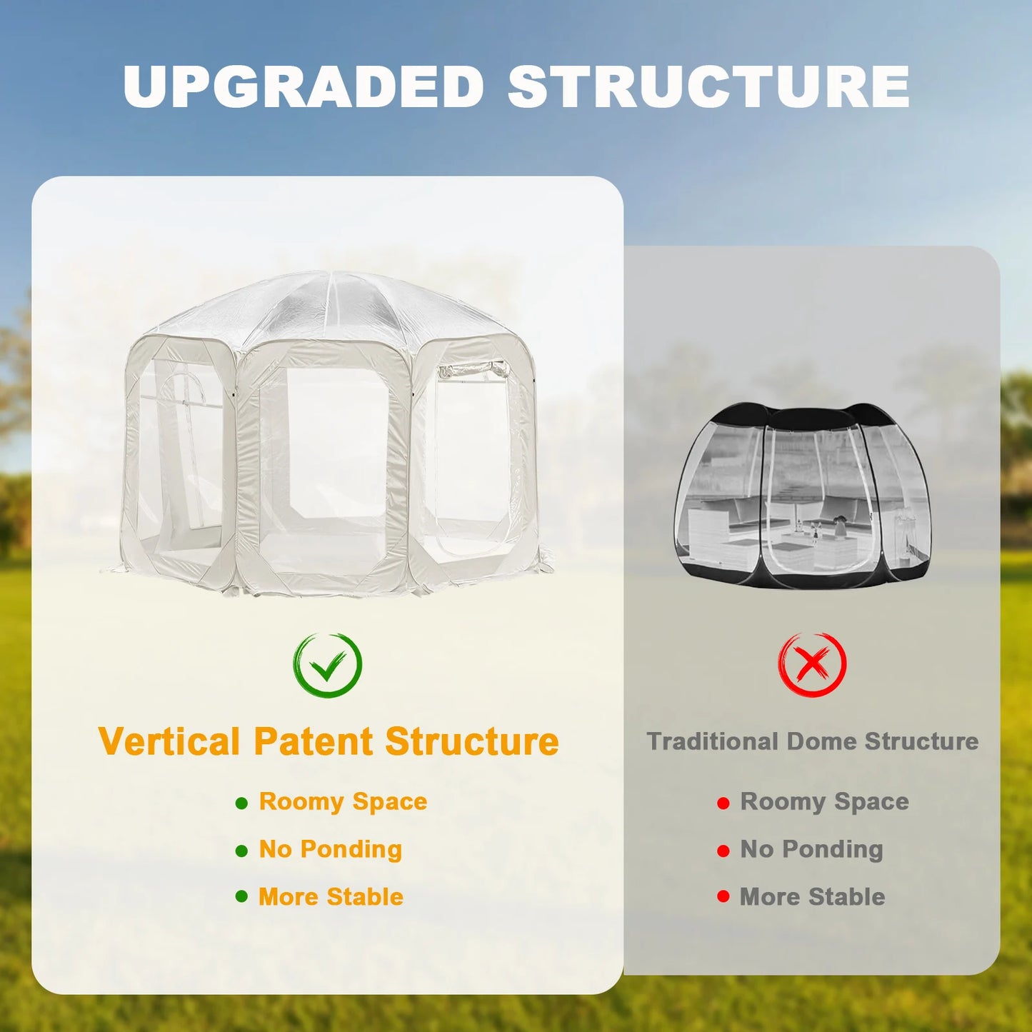 Portable Folding Transparent Tent Starry Sky Bubble House for Camping Waterproof Outdoor Shade Shelter for 5 to 8 People