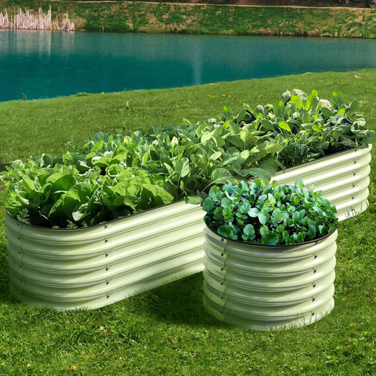 Olle 4-Style Modular Galvanized Raised Garden Beds Outdoor