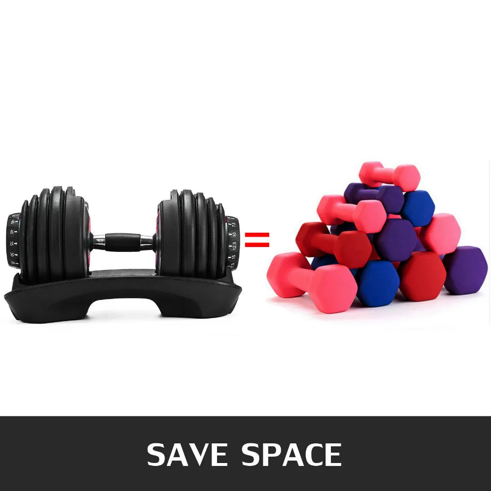VEVOR Adjustable Steel Dumbbell 24KG 40KG 52.5LBS 90LBS Red Black for Home Gym Arm Muscle Training with QuickLock System
