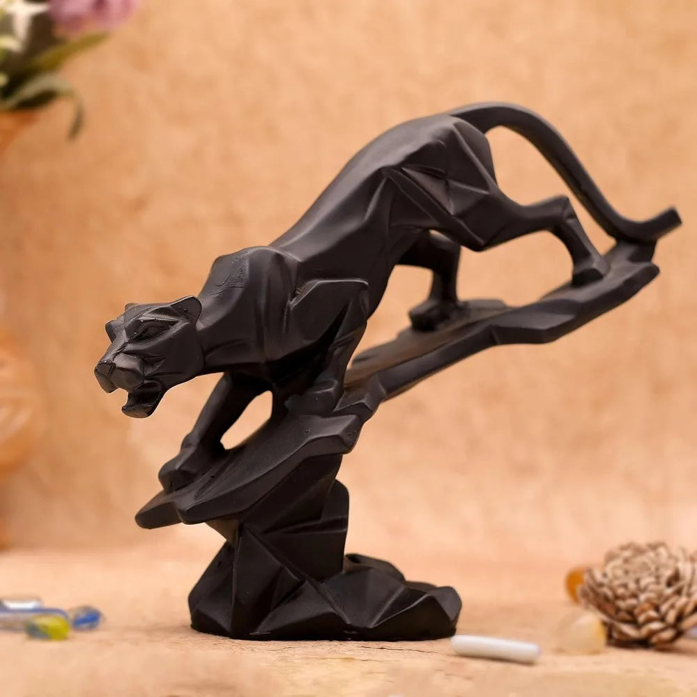 Mordern Art -Panther/Jaguar Geometrical Statue - Feng Shui Figurine - Home Interior Decor Showpiece Decorative Handicraft Item
