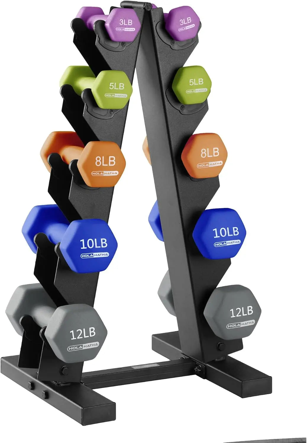 Neoprene Dumbbell Free Hand Weight Set with Rack for Home Exercise and Muscle Toning