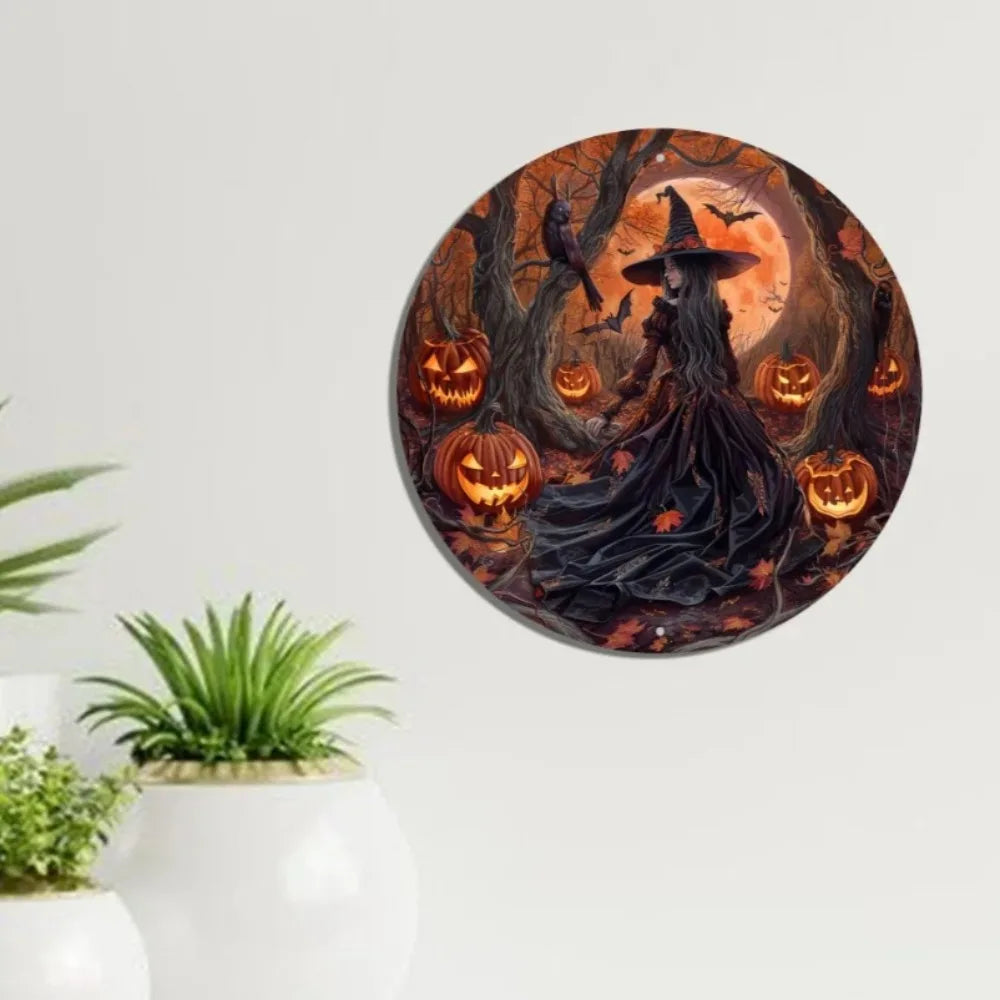 - 1pc 8x8 inches Aluminum Flat Sign | Witch Theme Decor | Ideal for Office, Home, Apartment & Dining Room