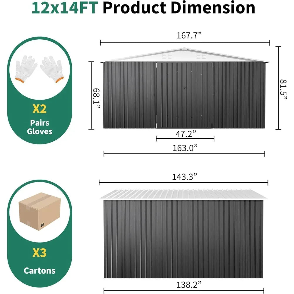 Hign Concerned Outdoor Storage Shed With Lockable Doors