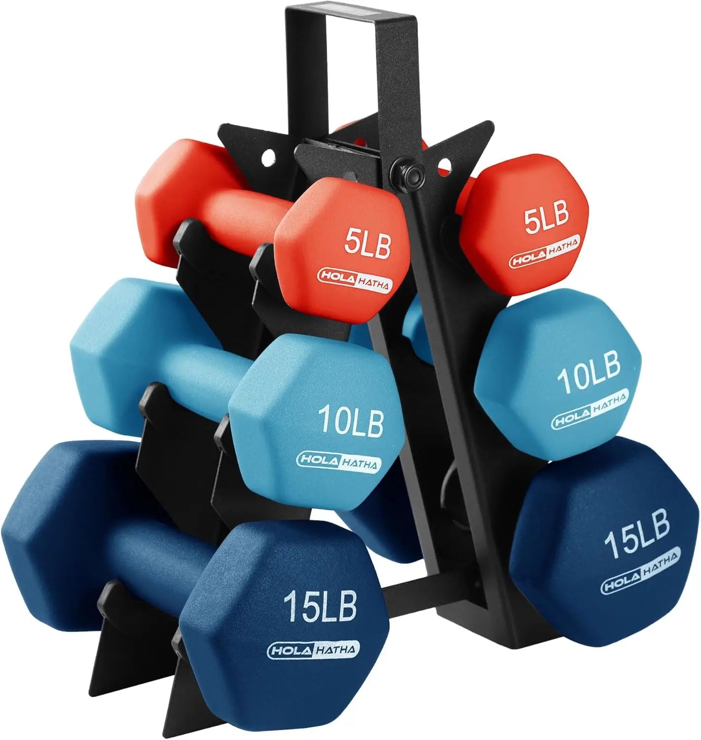 Neoprene Dumbbell Free Hand Weight Set with Rack for Home Exercise and Muscle Toning
