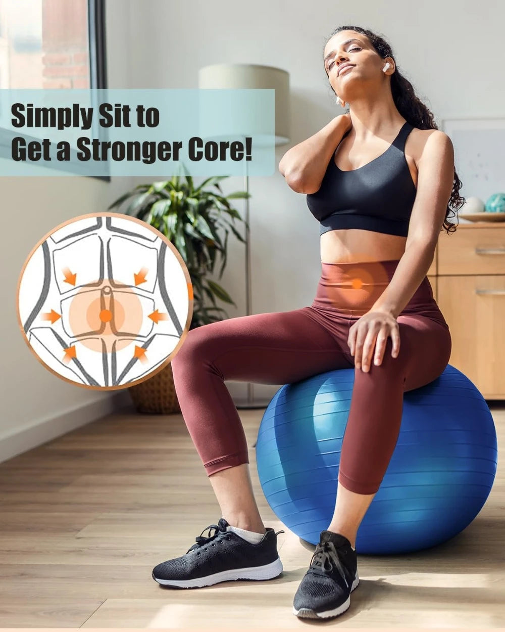 Yoga Ball Workout Ball, Explosion-Proof Stability Ball
