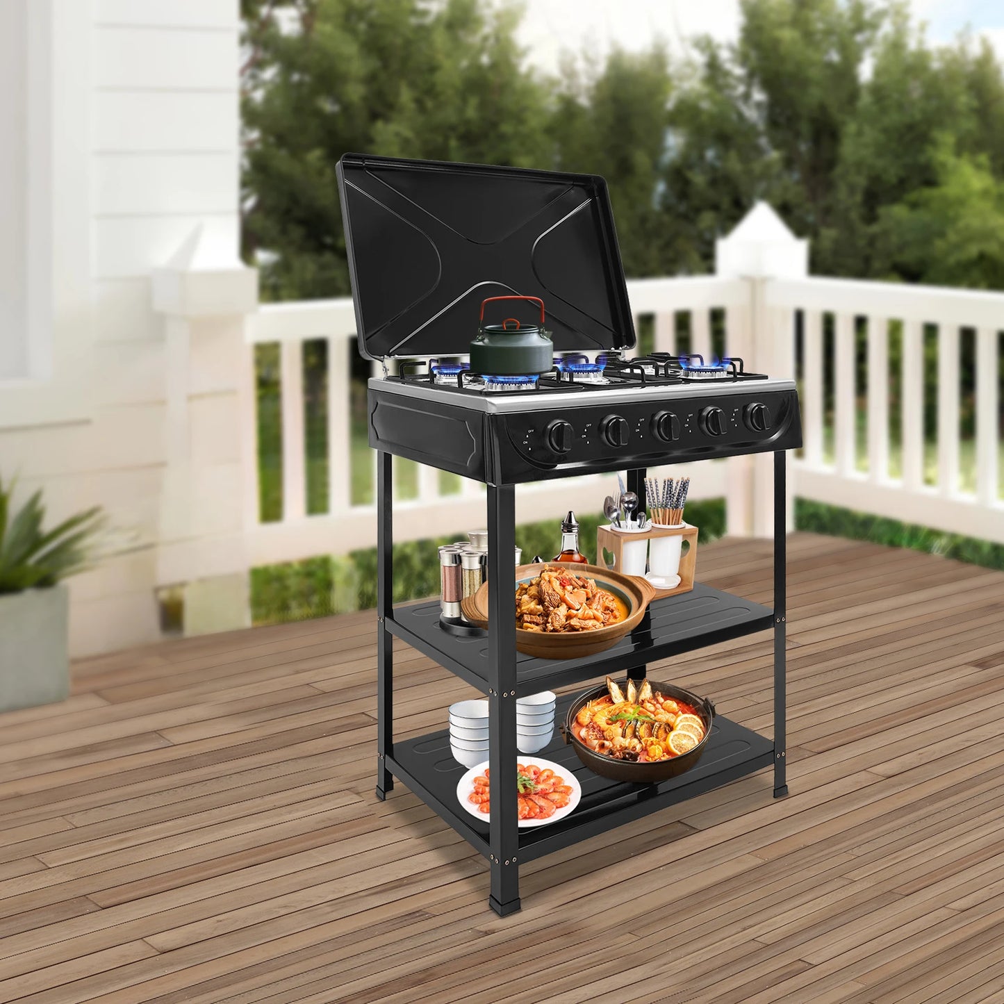 Outdoor Camping RV Propane Gas Stove With Four Burners