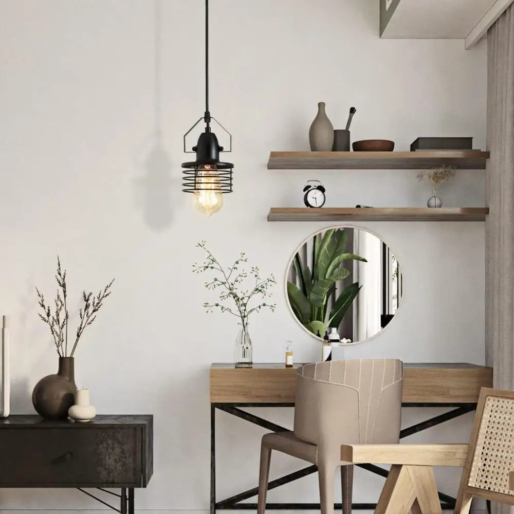 Vintage Loft Industrial Pendant Lights Hanging Lamp Modern Iron Cage Retro Loft Metal Lamps Retro Cafe Indoor Lighting Fixtures